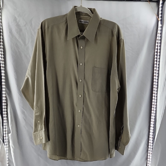Pierre Cardin Tan Dress Shirt 17 1/2 - Picture 1 of 5